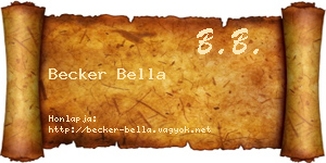 Becker Bella névjegykártya